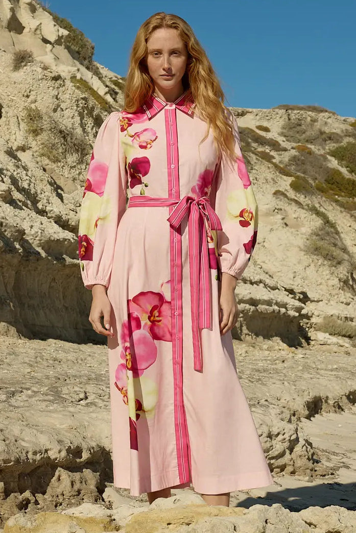 Aston Studio Lucille Dress Icing Phalae