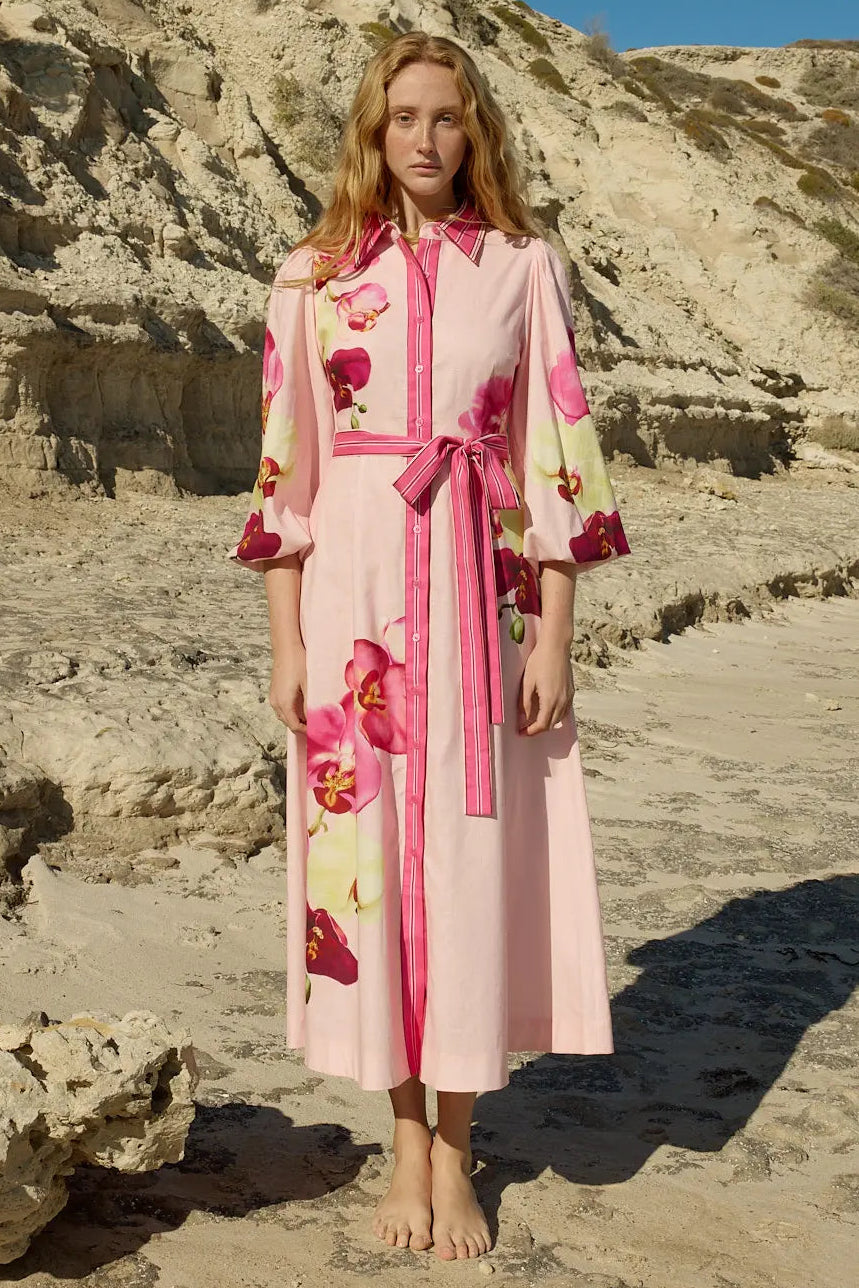 Aston Studio Lucille Dress Icing Phalae