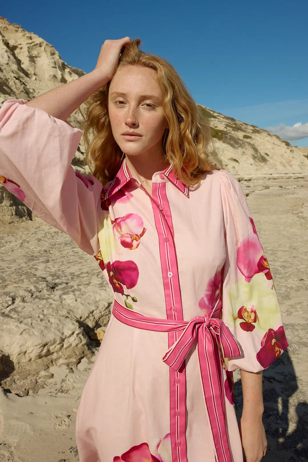 Aston Studio Lucille Dress Icing Phalae