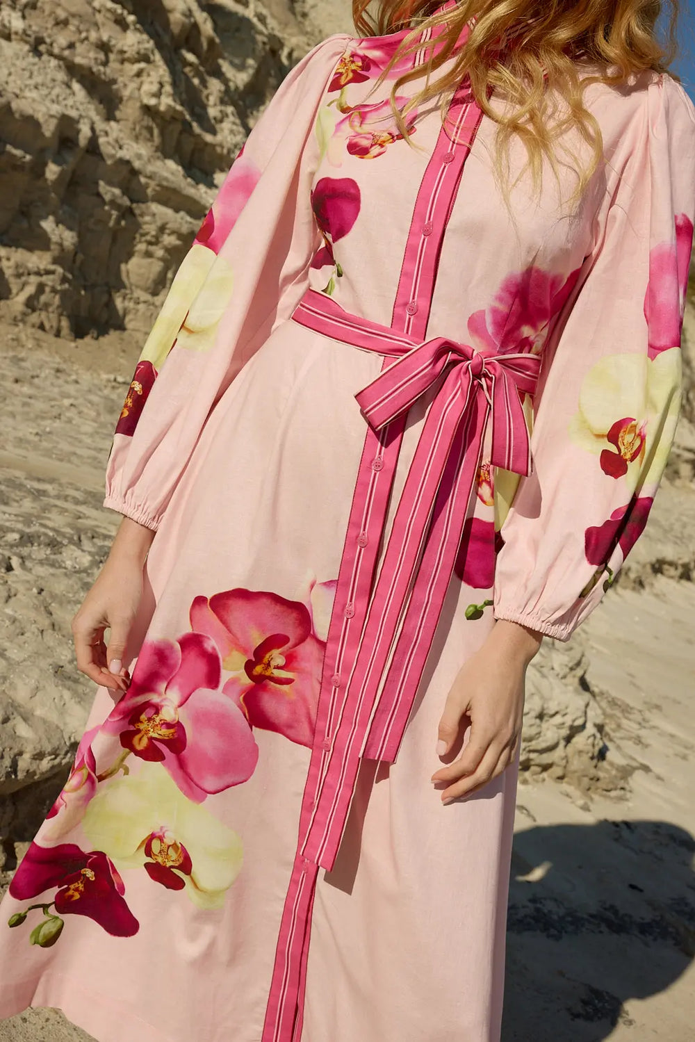 Aston Studio Lucille Dress Icing Phalae