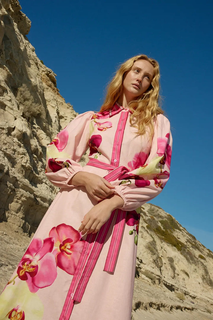 Aston Studio Lucille Dress Icing Phalae