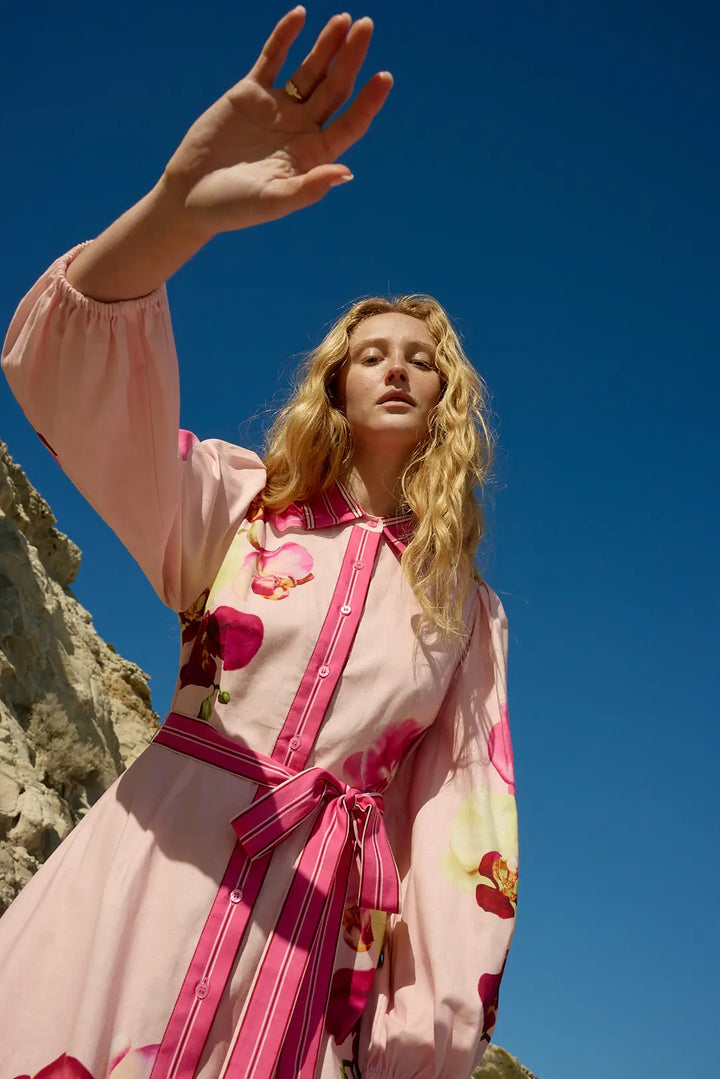 Aston Studio Lucille Dress Icing Phalae