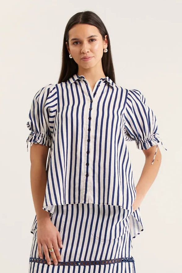 Alessandra Tessa Bretton Shirt Navy White