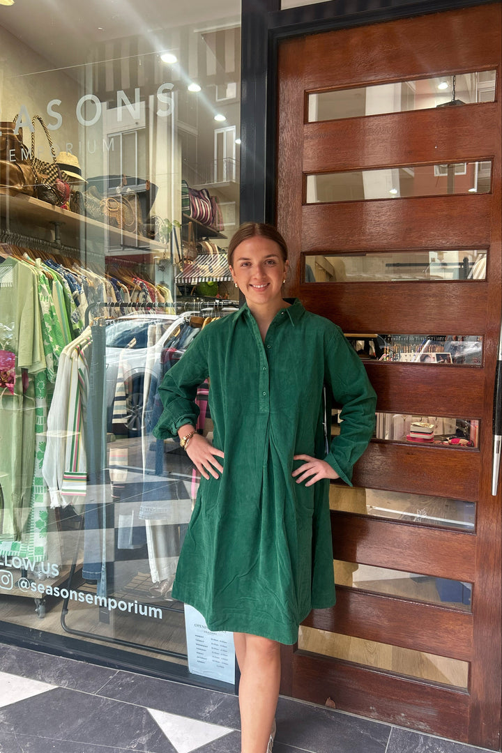 Alessandra Overshirt Shirt Dress Forrest