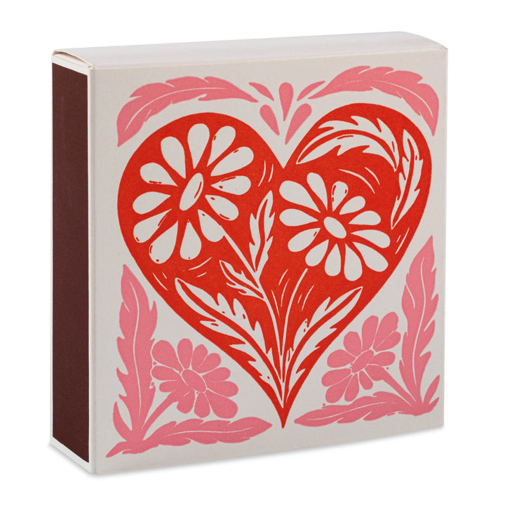 Square Safety Matches - Botanical Heart