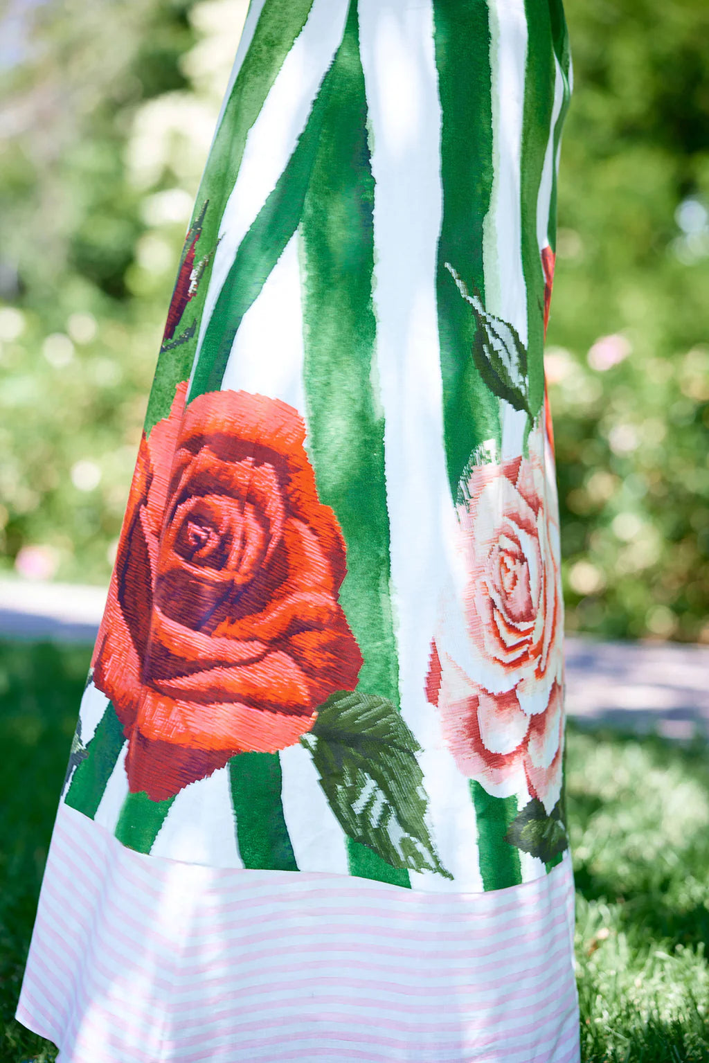 Molly Dress - Leaf Rose Stripe