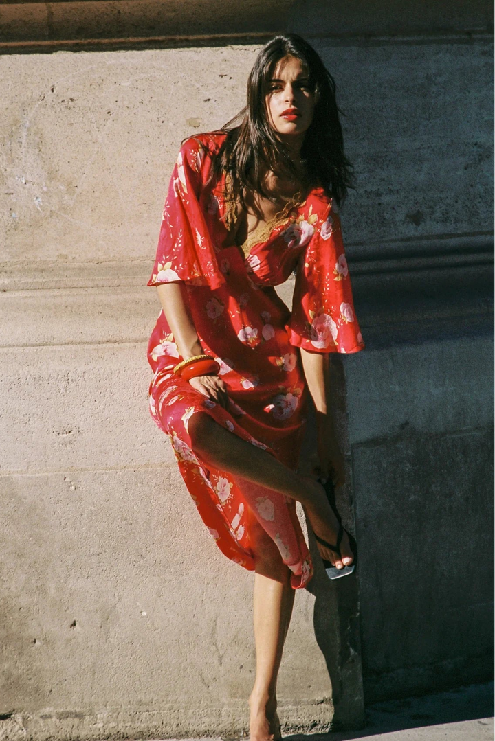 Malia Midi Dress - Roscoe Cherry