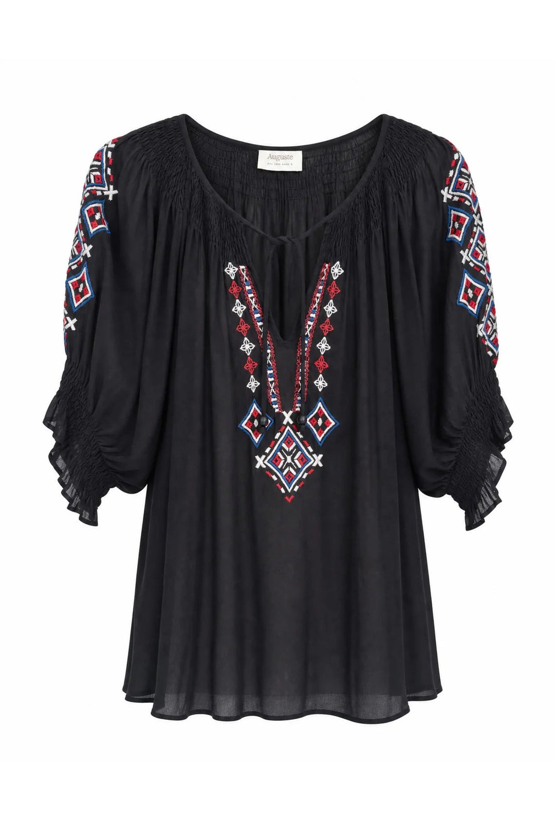 Paxton Embroidered Blouse - Black