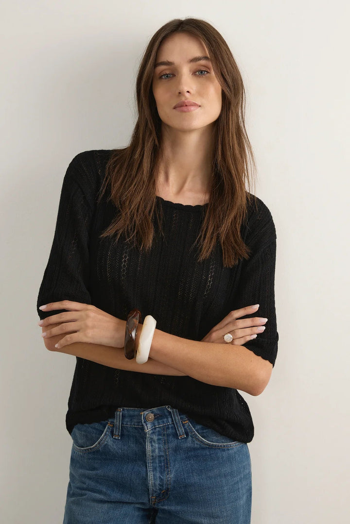 Callen Knit Tee - Black