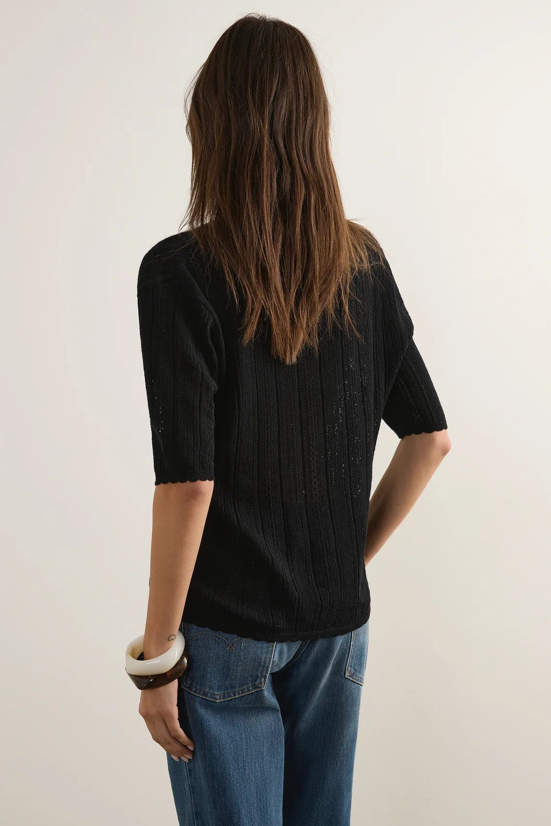 Callen Knit Tee - Black