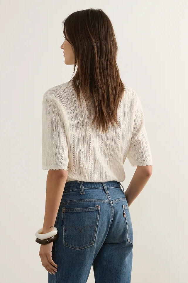 Callen Knit Tee - White