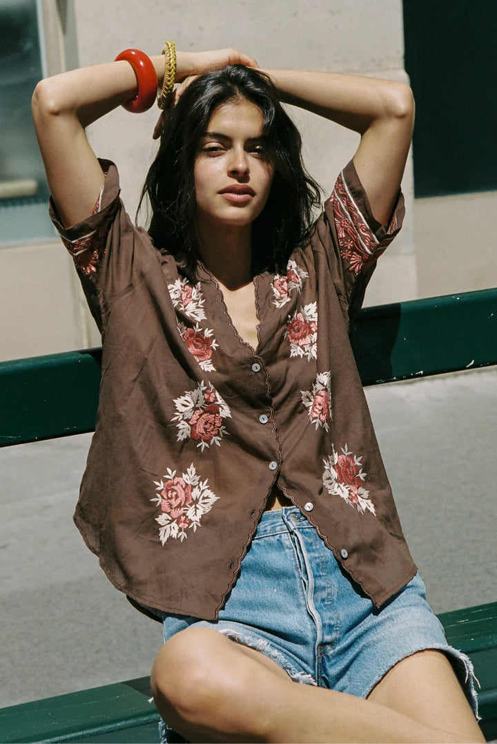 Rosalie Blouse - Brown