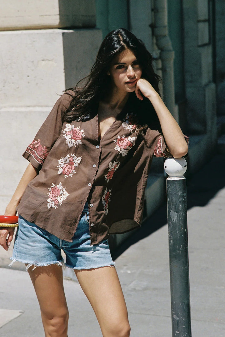 Rosalie Blouse - Brown