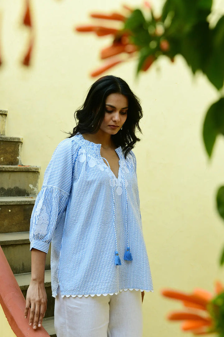 Symi Blouse - Blue