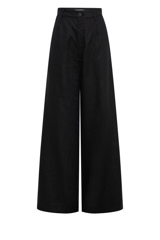Tailored Pant - Black Linen