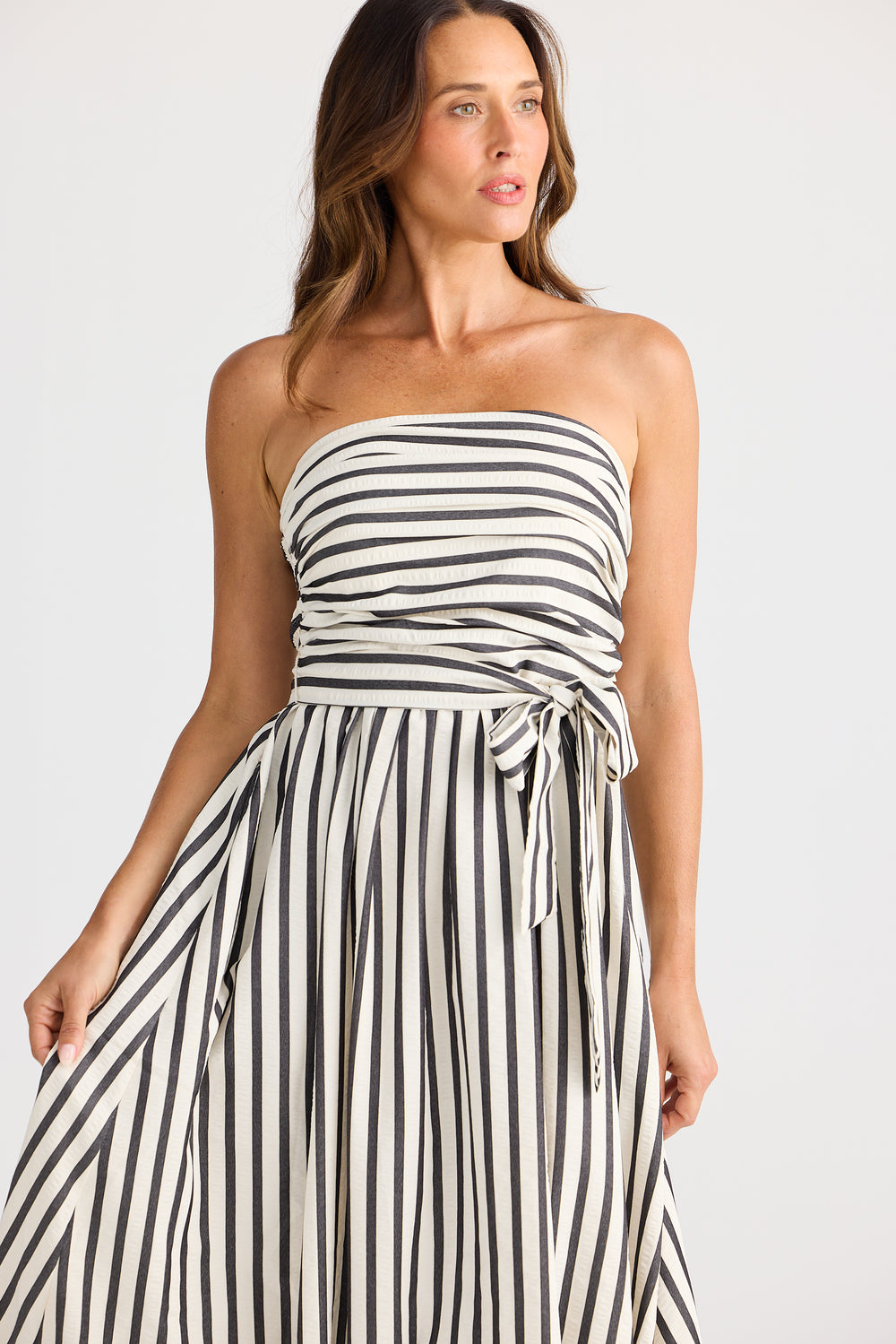 Brave & True Avalon Dress Black Stripe