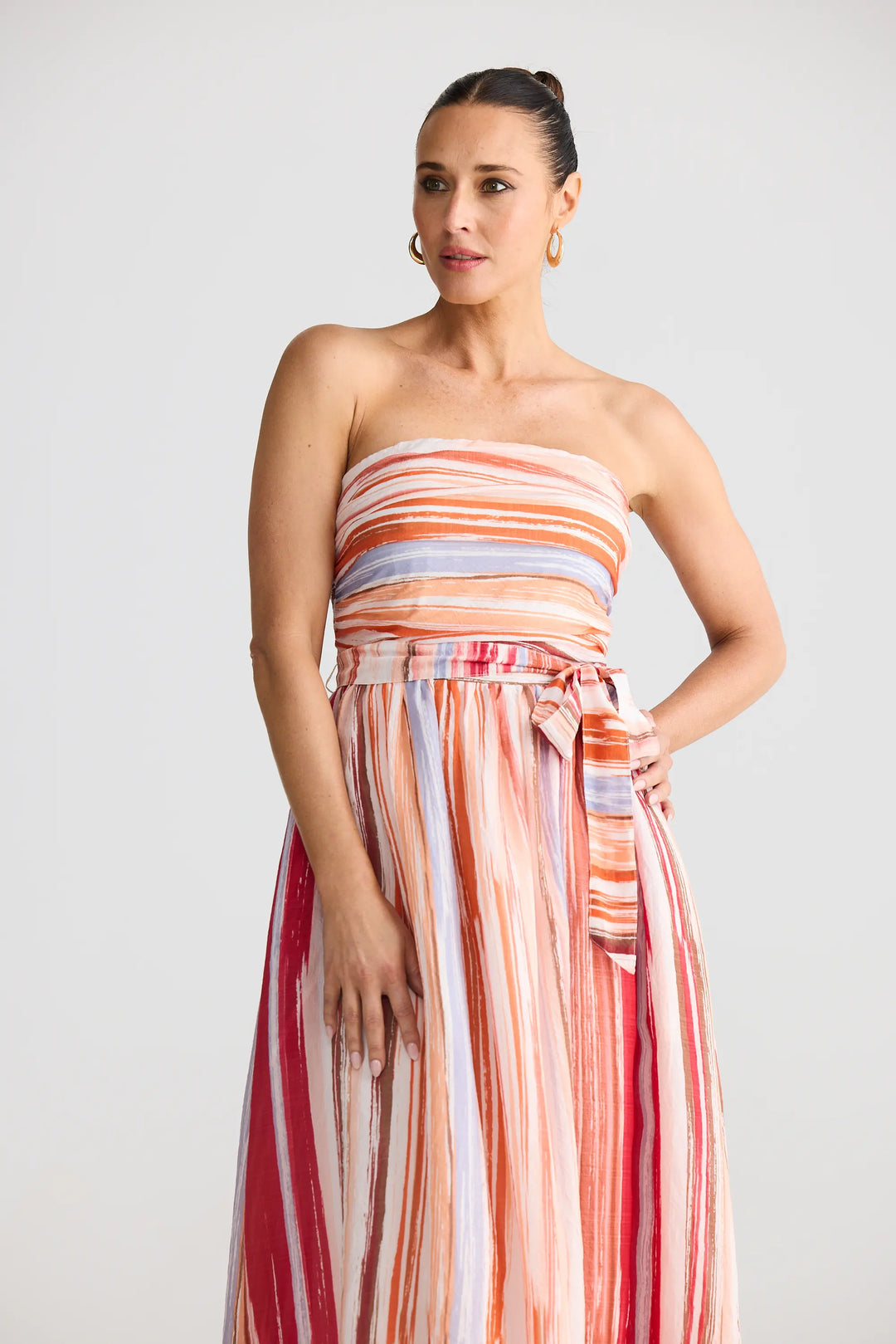 Avalon Dress - Painterly Stripe