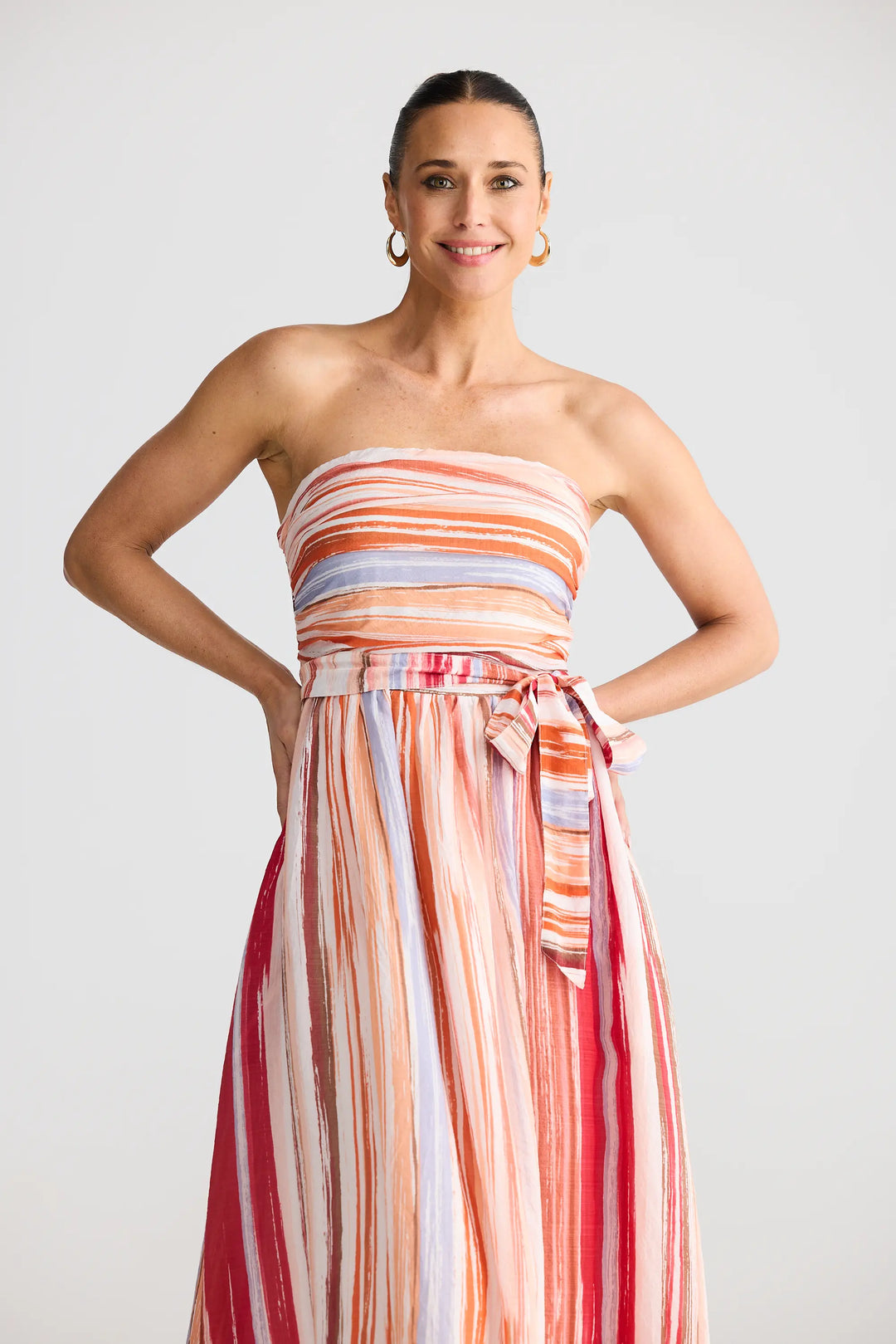 Avalon Dress - Painterly Stripe