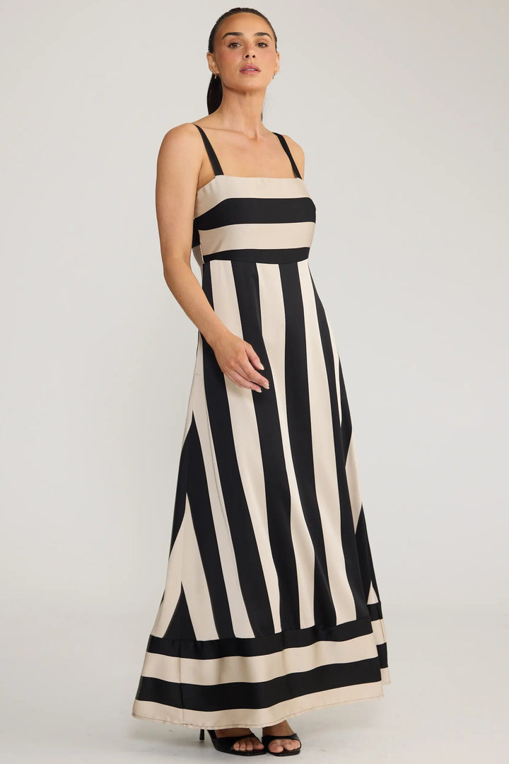 Grace Dress - Monochrome Stripe