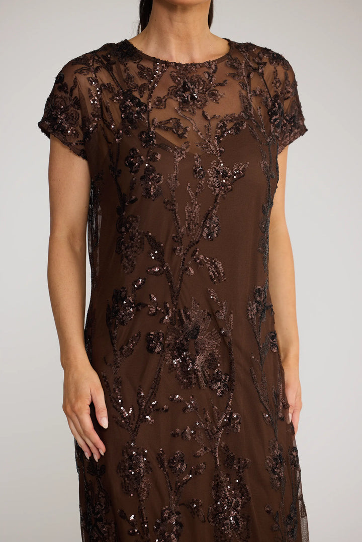 Lavish Sequin Dress - Choc Floral