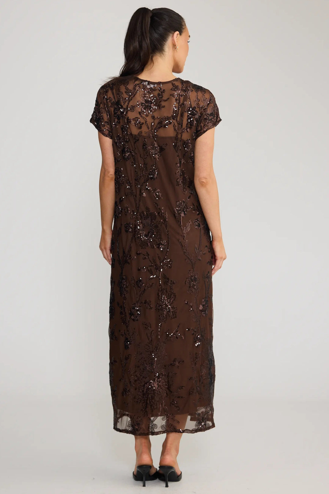 Lavish Sequin Dress - Choc Floral