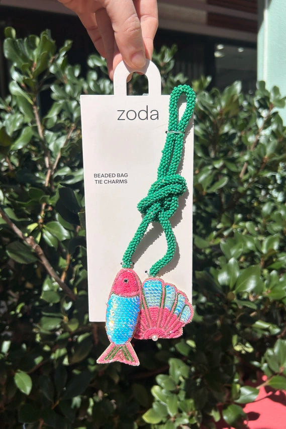 Beaded Bag Charm - Happy As A Clam