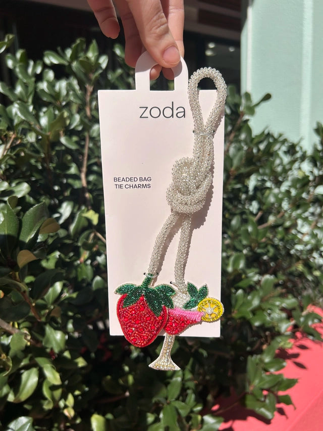 Beaded Bag Charm - Strawberry Daiquiri