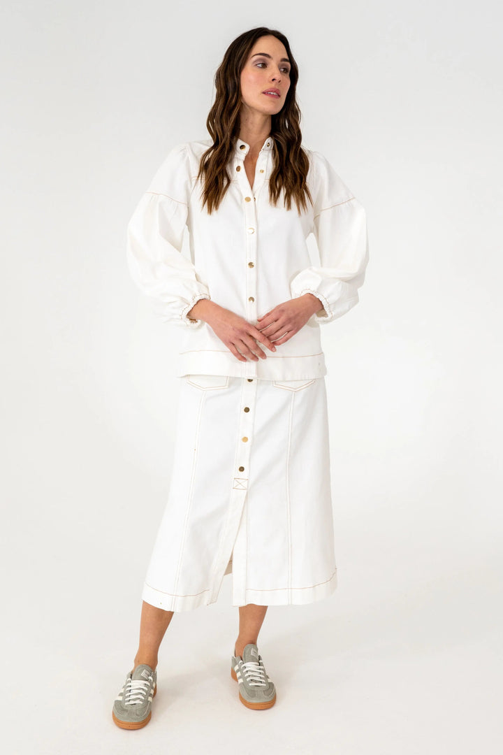Morton Denim Skirt - Chalk