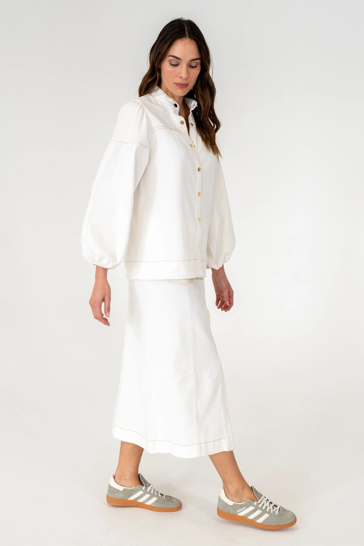 Morton Denim Skirt - Chalk