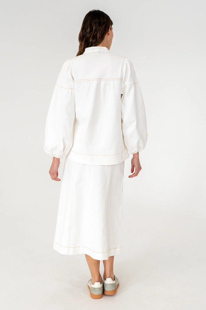 Morton Denim Skirt - Chalk