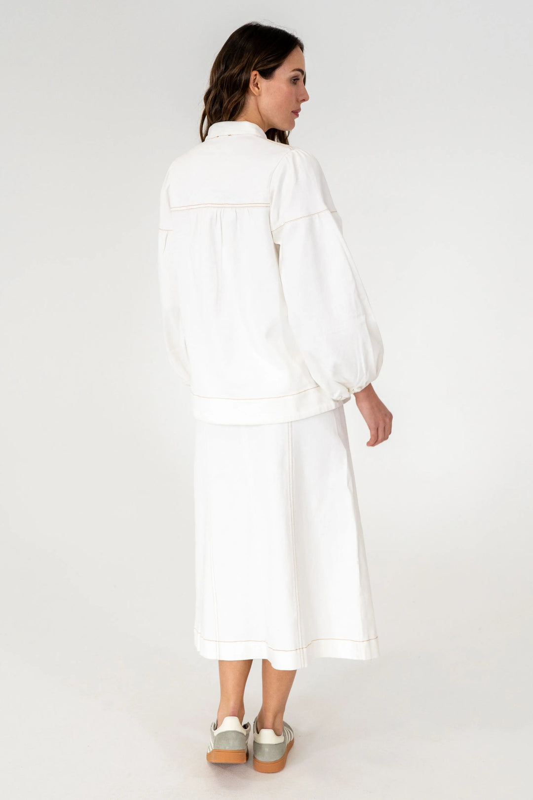Morton Denim Skirt - Chalk