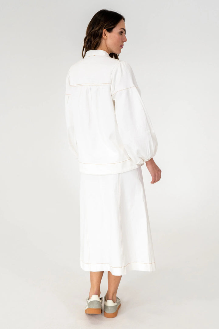 Morton Denim Skirt - Chalk