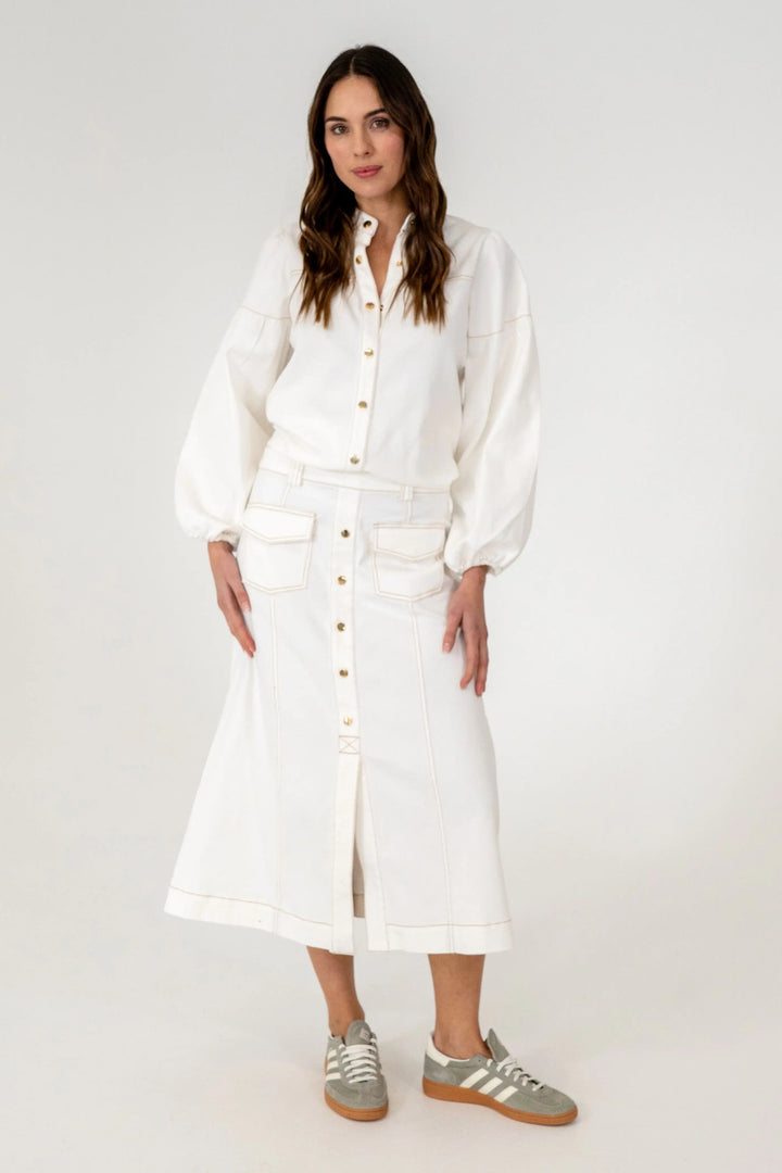 Morton Denim Skirt - Chalk