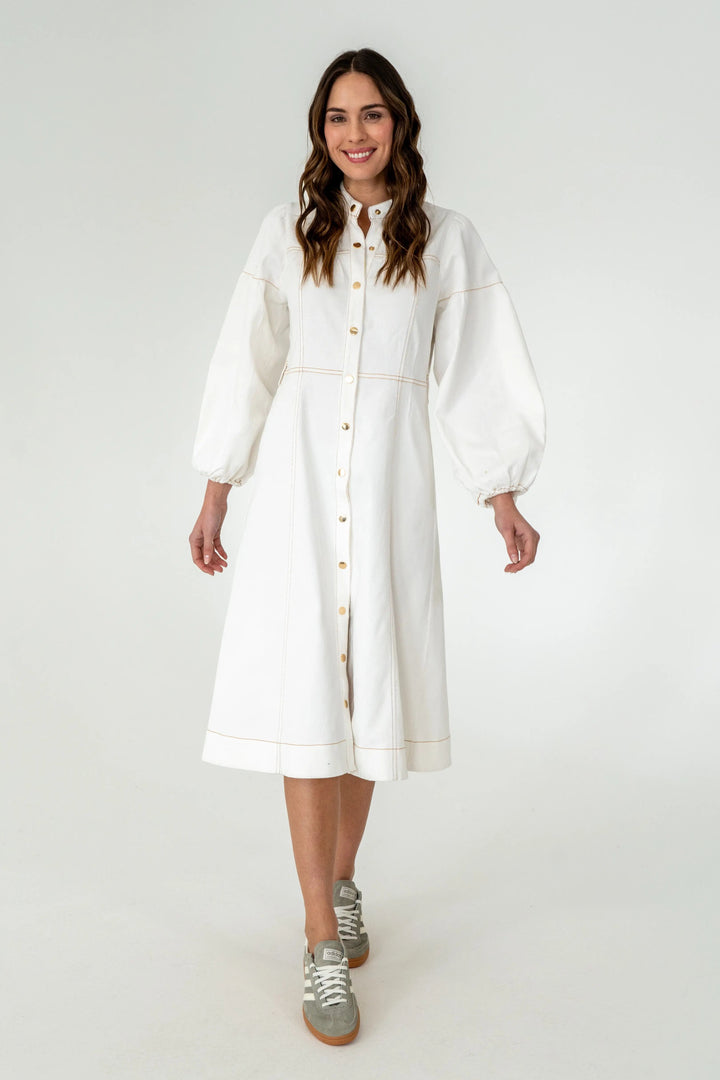 Berkeley Denim Dress - Chalk