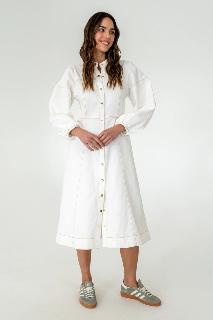 Berkeley Denim Dress - Chalk