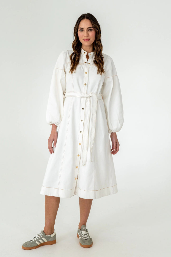 Berkeley Denim Dress - Chalk