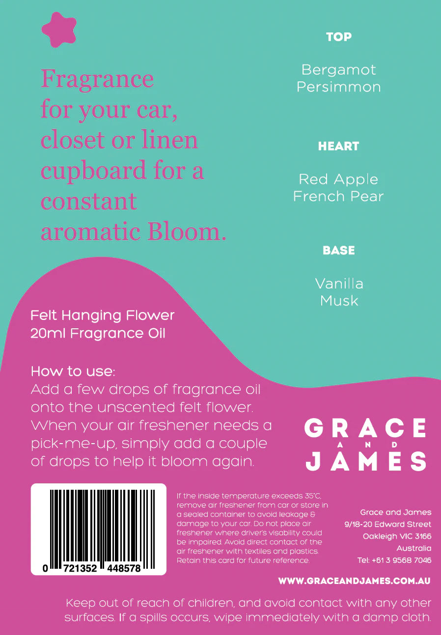 Felt Air Freshener Refill - Persimmon & Vanilla
