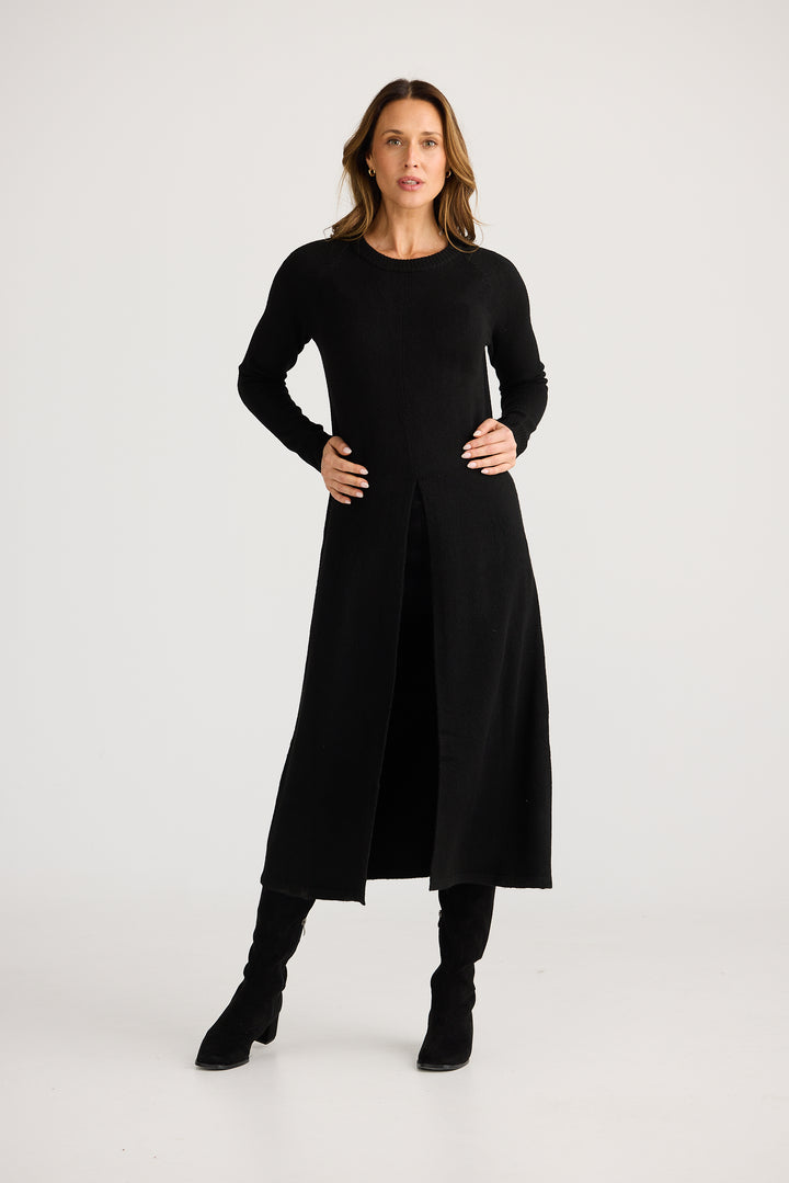 Dandelion Long Knit Top -  Black