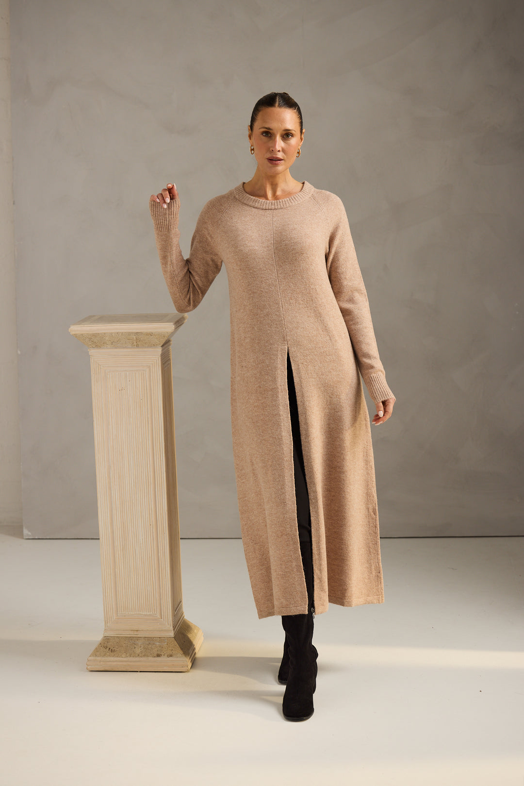 Dandelion Long Knit Top -  Fawn