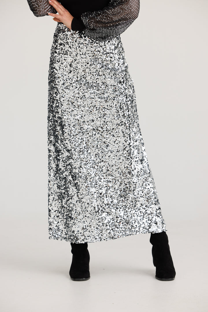 Paris Skirt - Silver Sequin