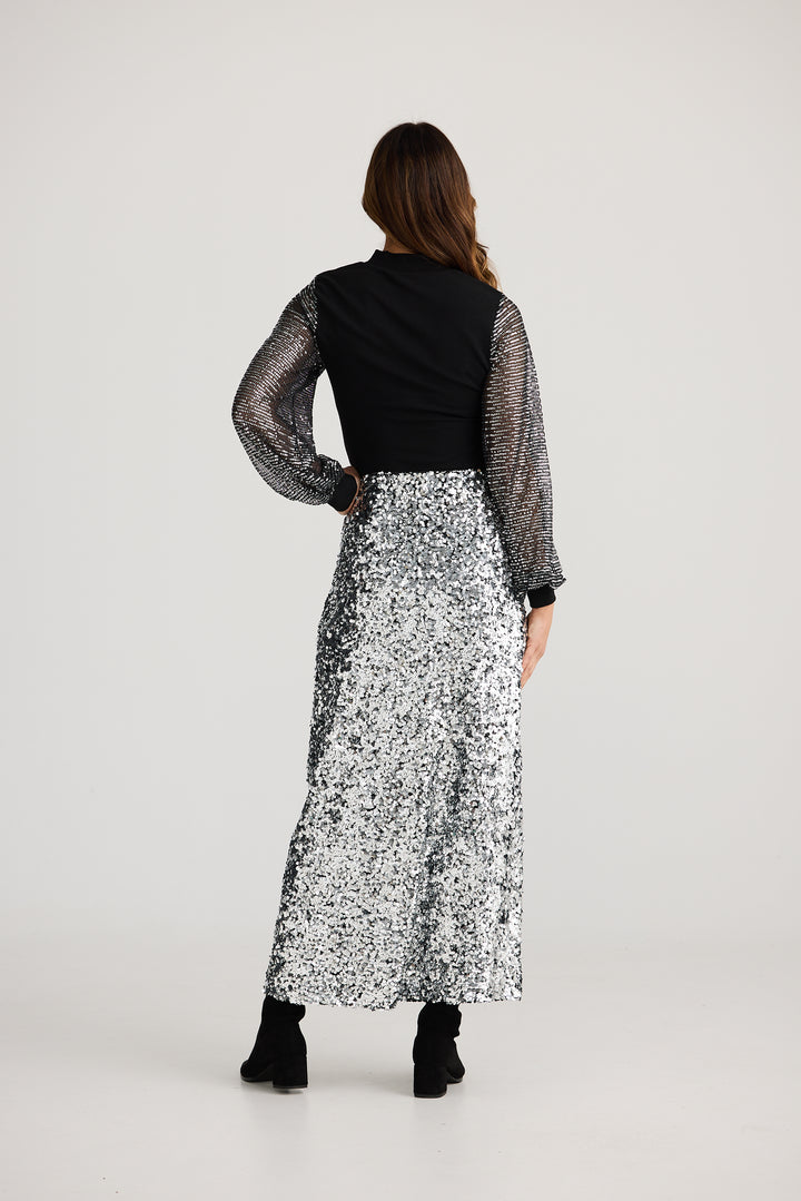 Paris Skirt - Silver Sequin