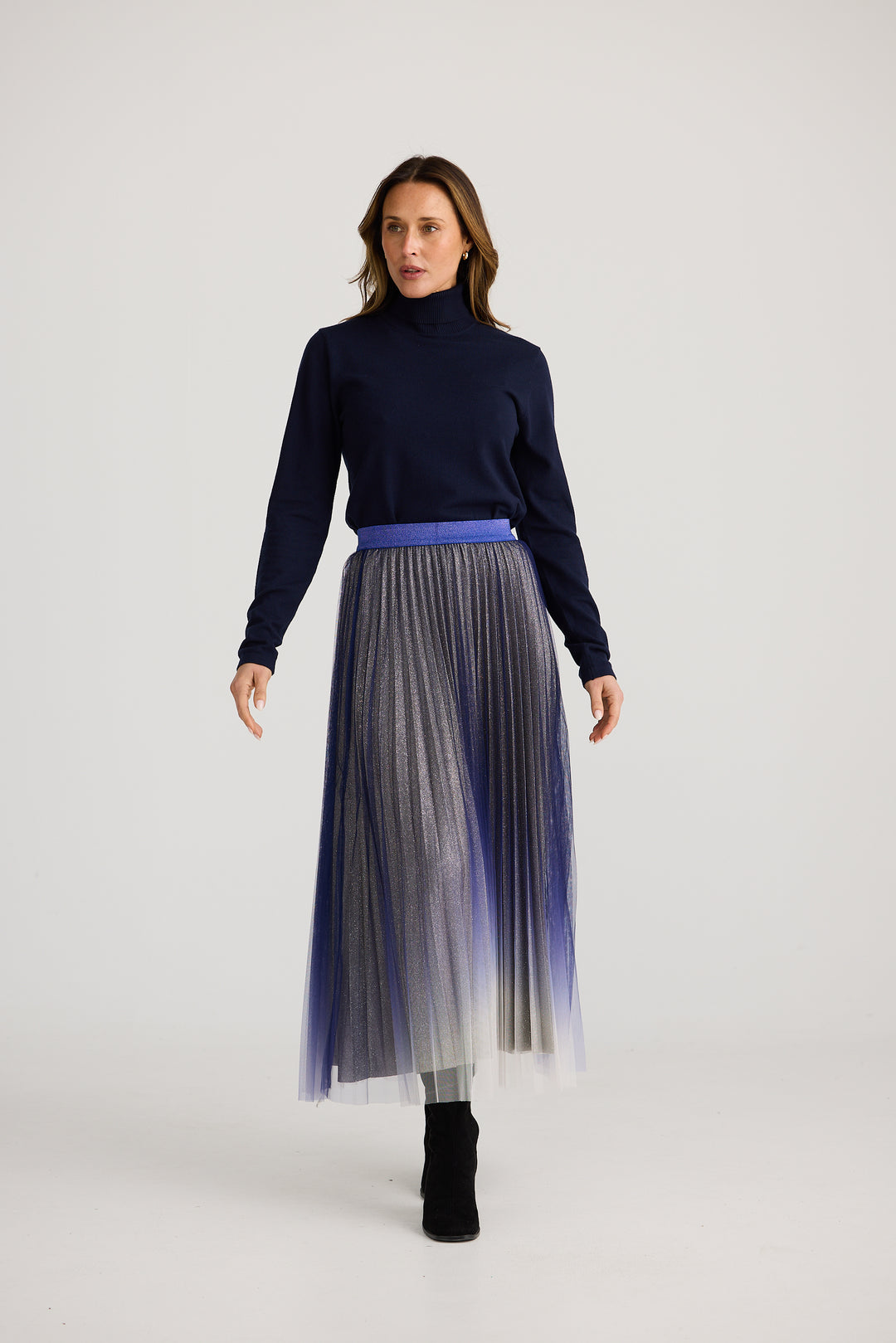 West End Skirt - Navy Ombre