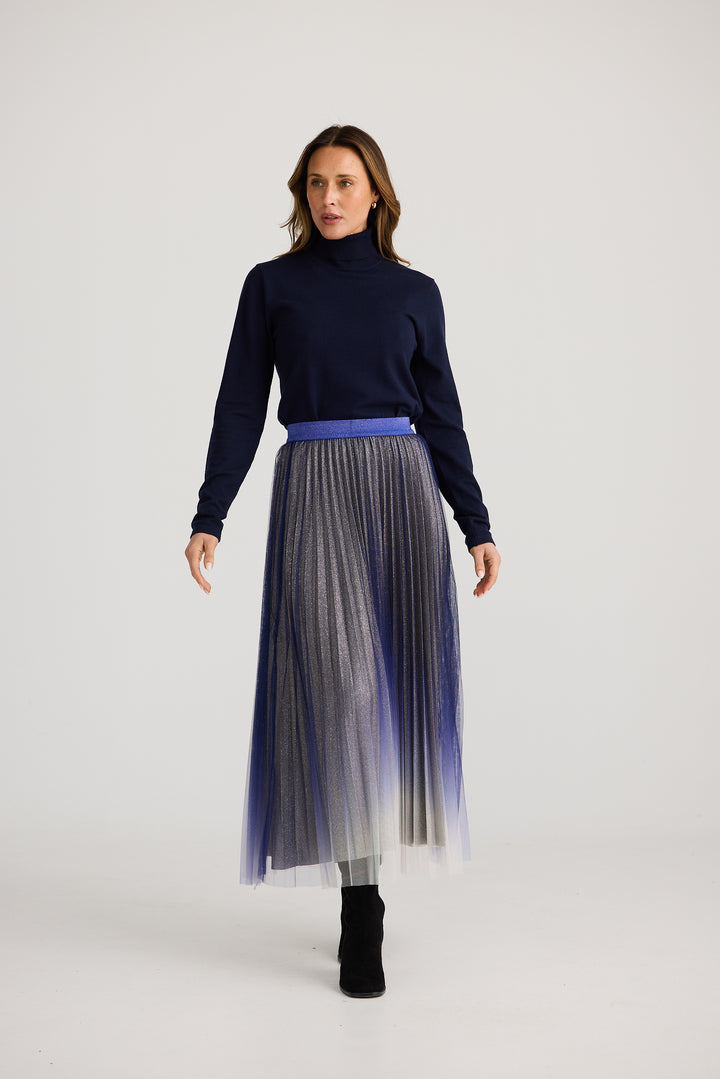 West End Skirt - Navy Ombre