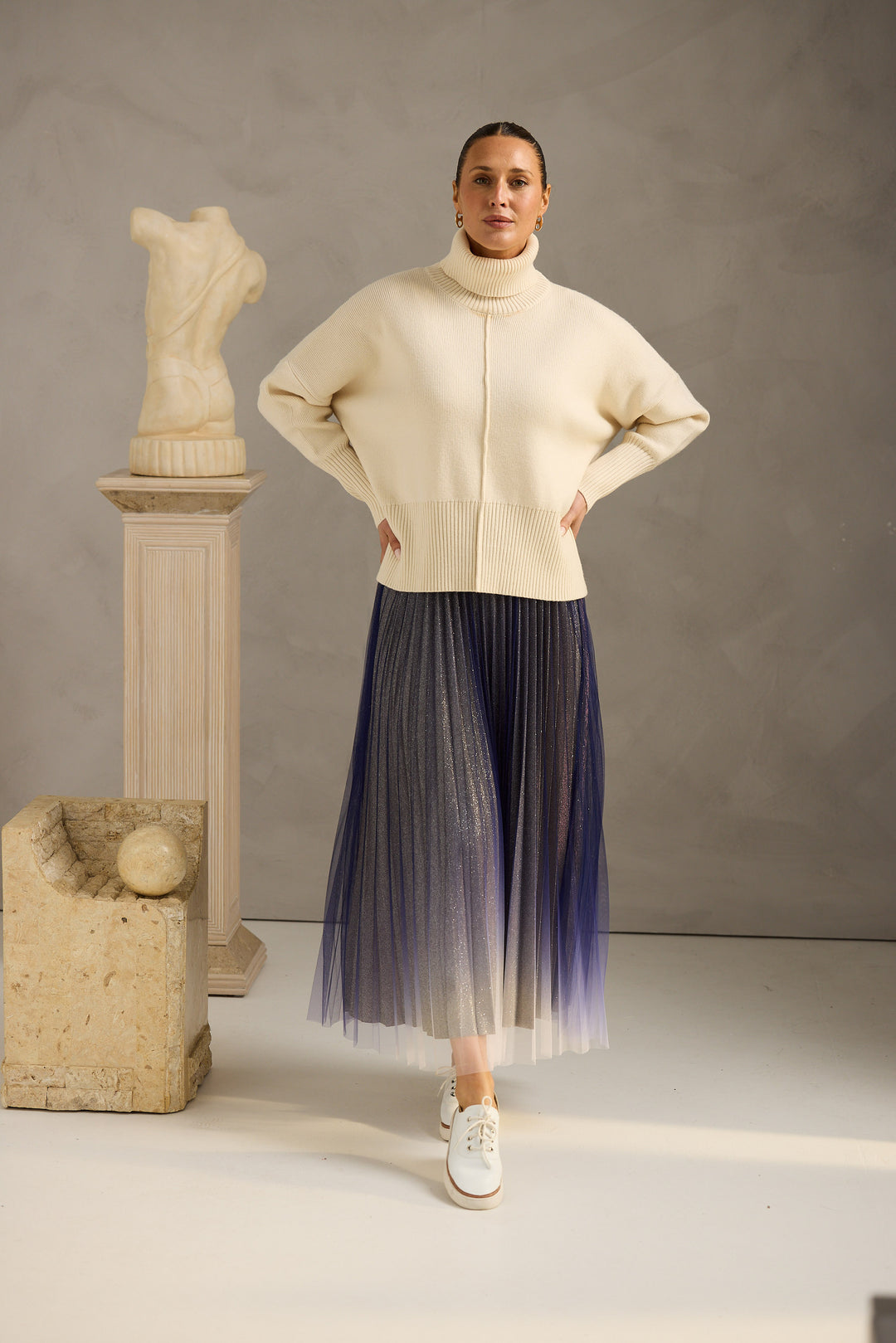 West End Skirt - Navy Ombre