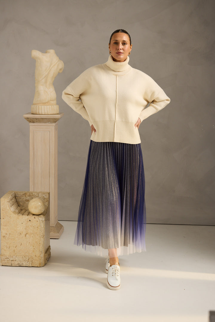 West End Skirt - Navy Ombre