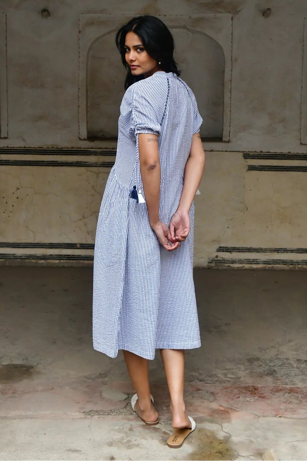 Azure & Indigo Capri Midi Blue