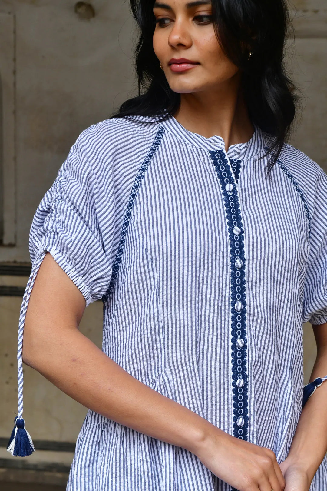 Azure & Indigo Capri Midi Blue