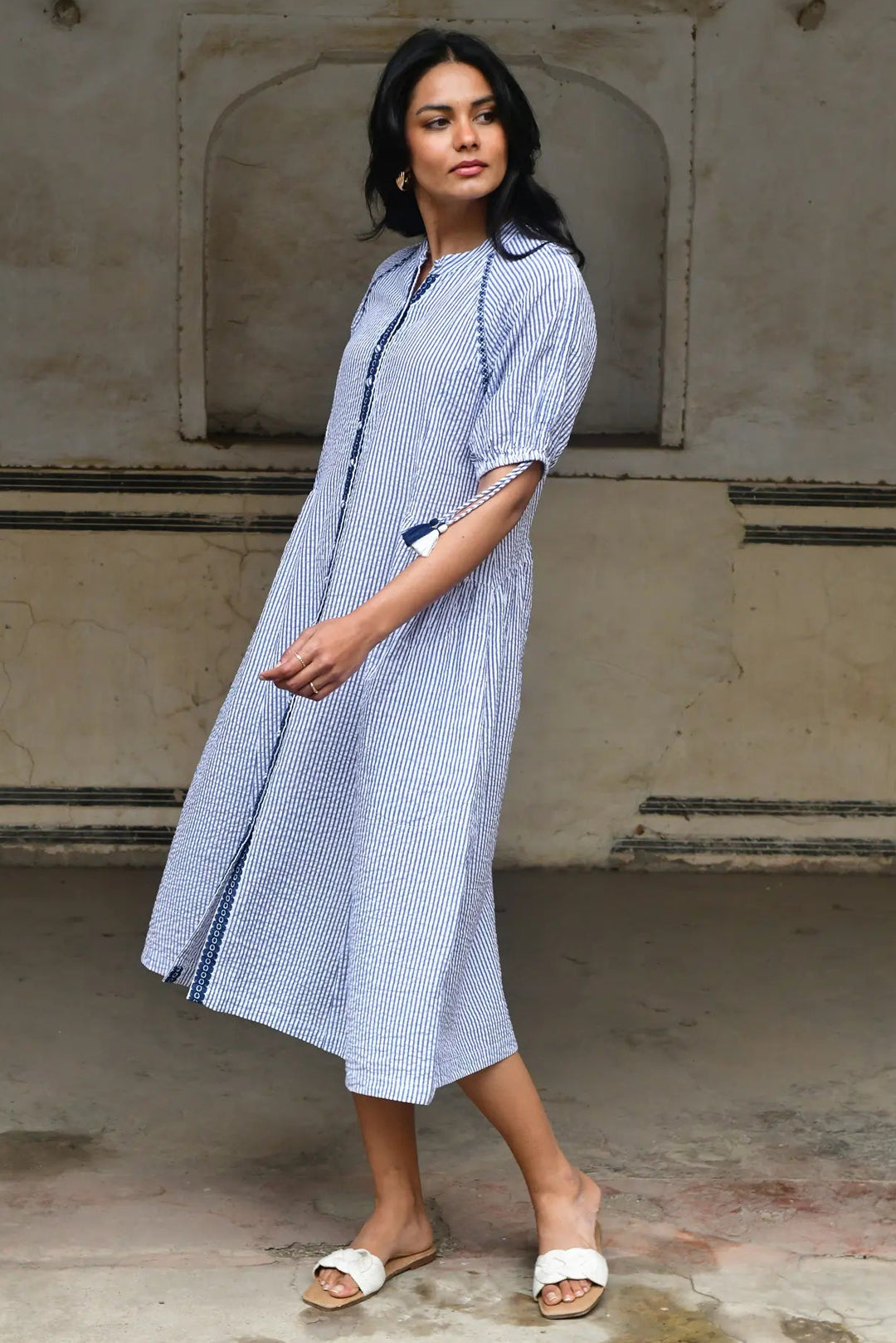 Azure & Indigo Capri Midi Blue