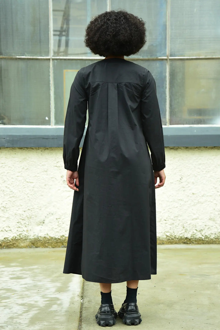 Shirred Space Dress - Black