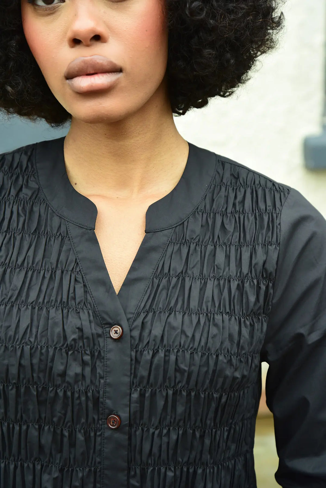 Shirred Space Dress - Black